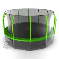 Батут с внутренней сеткой и лестницей EVO JUMP Cosmo 16ft (Green) + нижняя сеть